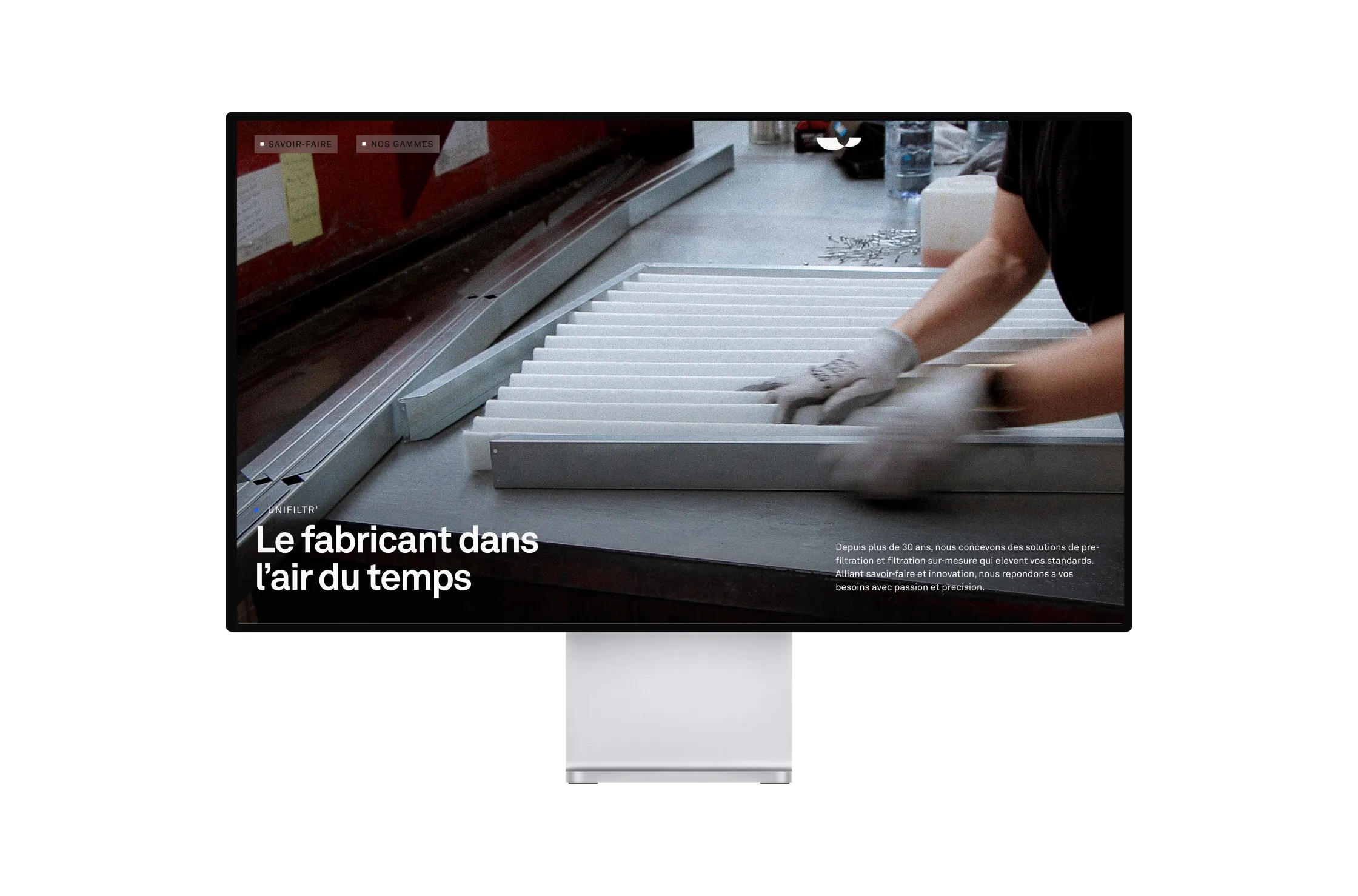 Site Unifiltr’ sur un écran d'ordinateur